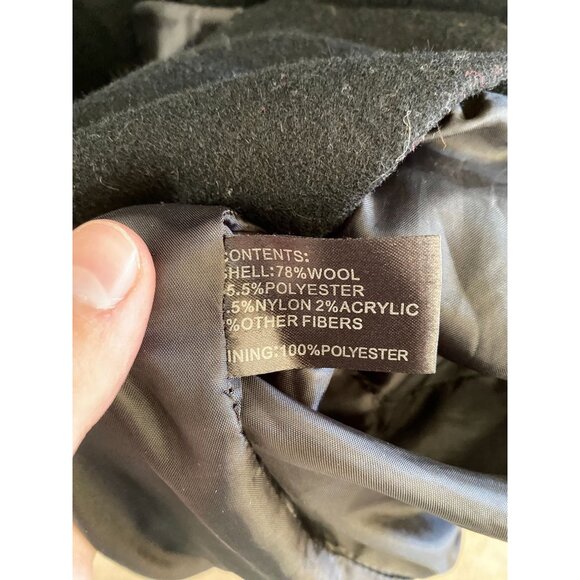 Giacca Women’s Hooded Black Wool Blend Zip-Up Coat 1X Warm Stylish Jacket - Picture 6 of 8